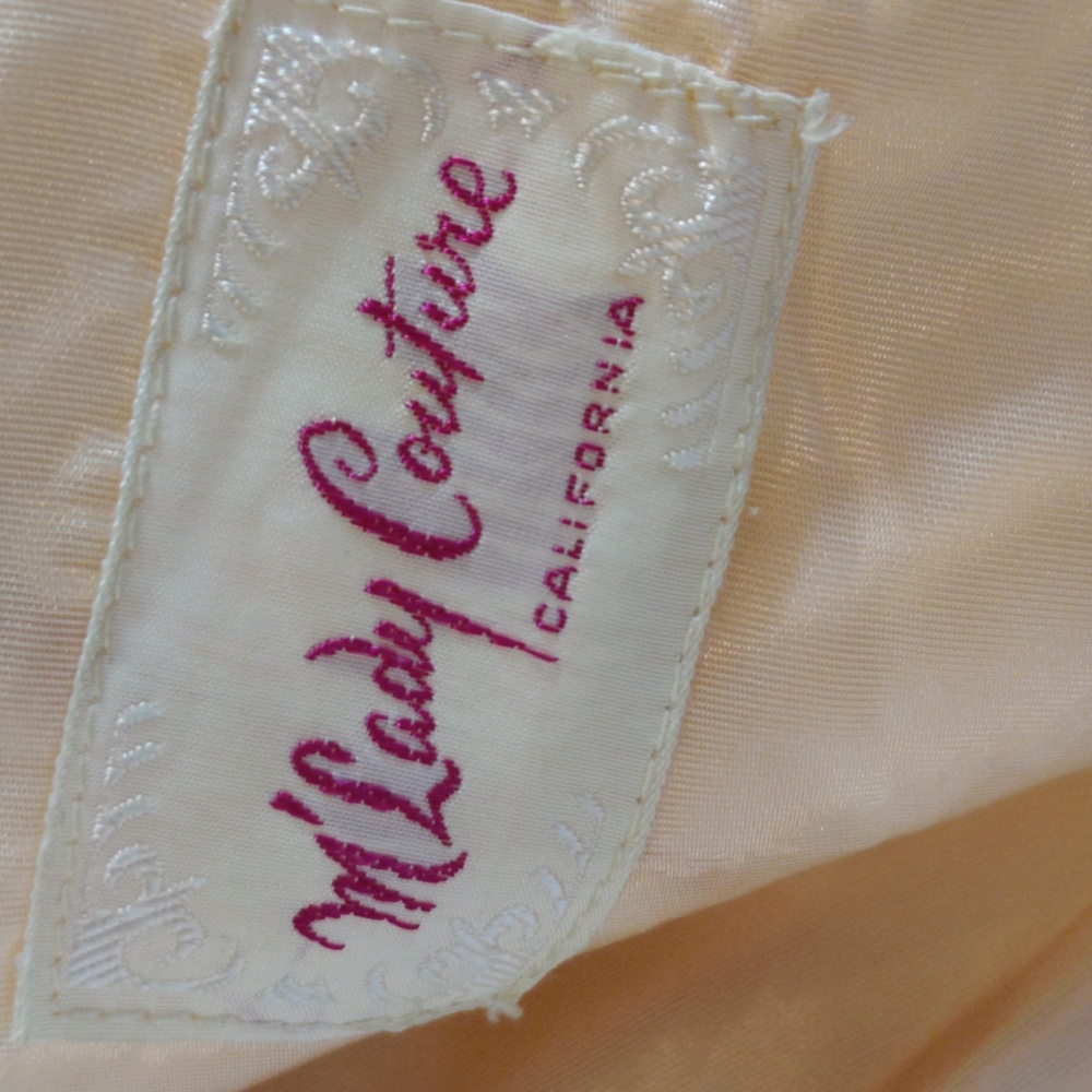 M'Lady Couture Vintage 1960s Lace 3/4 Sleeve Satin Lined Party Dress - Picture 9 of 10